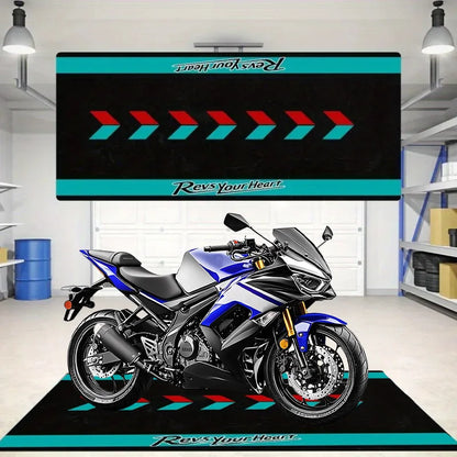 VIKAMA Racing Non-Slip Motorcycle Area Rug