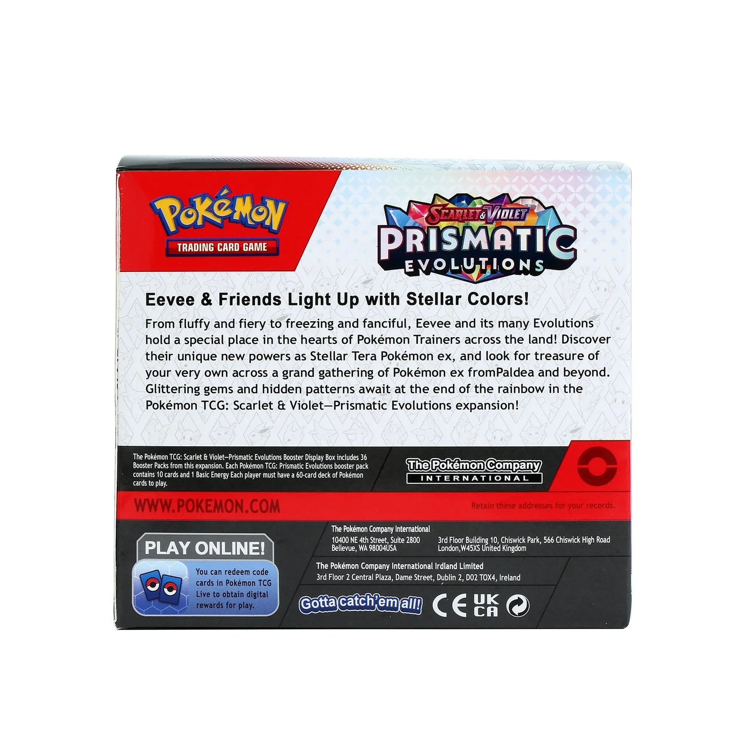 Pokemon Prismatic Evolutions Phantasmal Flames Booster Box 360 Cards