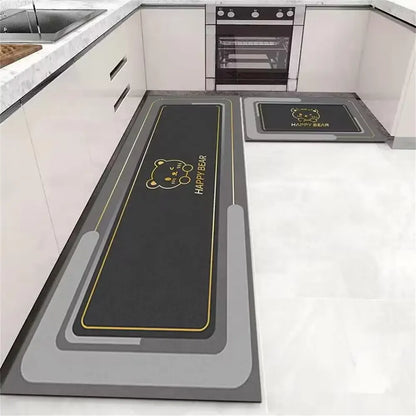 VIKAMA Washable Anti-Slip Kitchen & Bedside Runner Mat Set