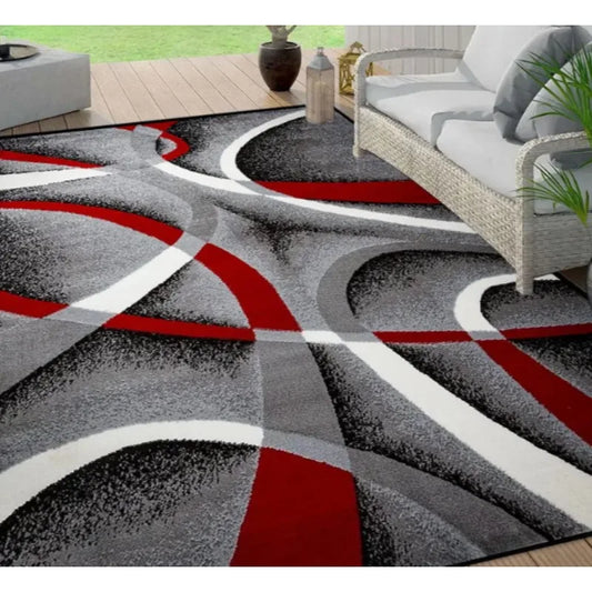 Geometric light luxury European area rug