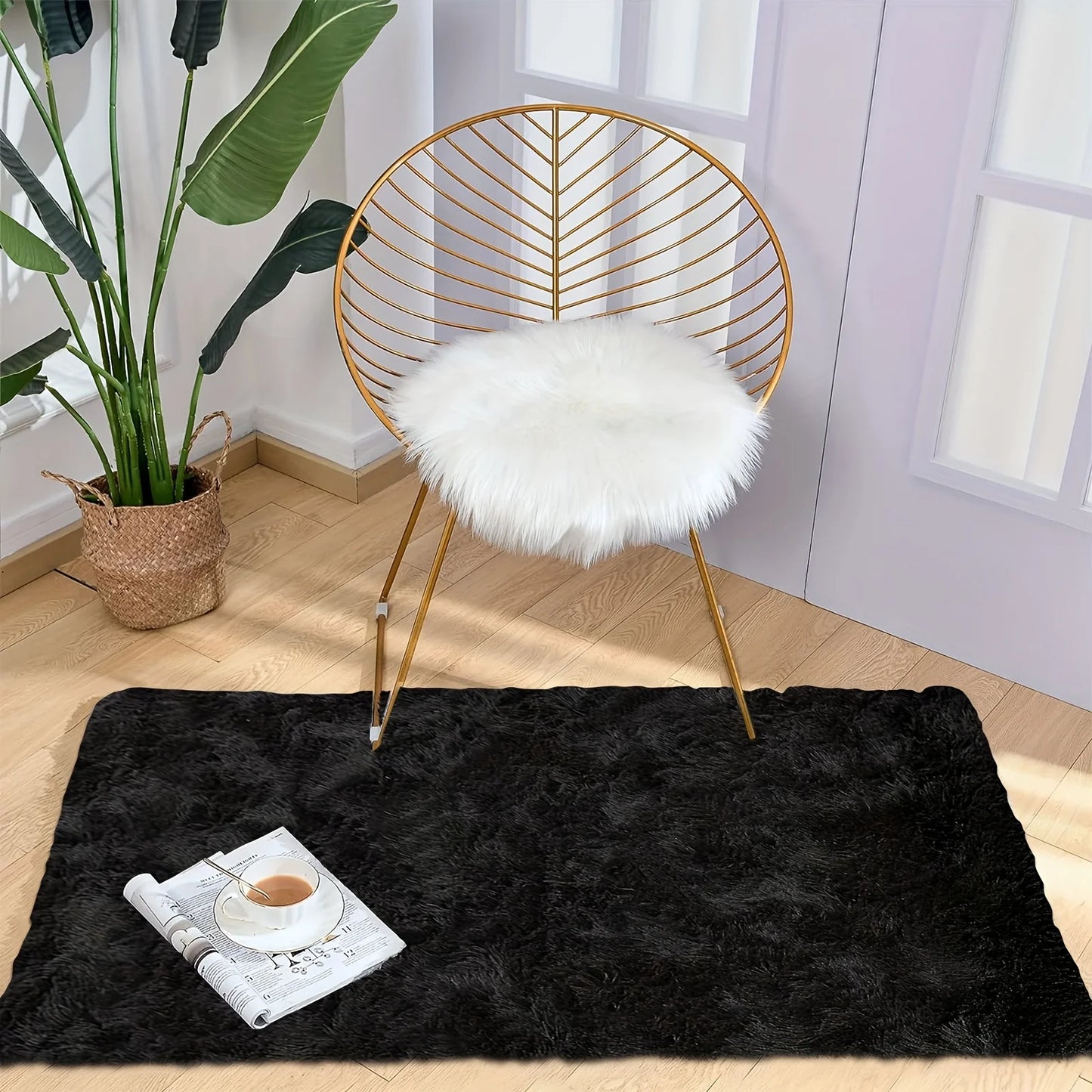 VIKAMA Silk Wool Carpet Bedroom Living Room Carpet Ins Style Scandinavian Home Floor Mats Home Decoration