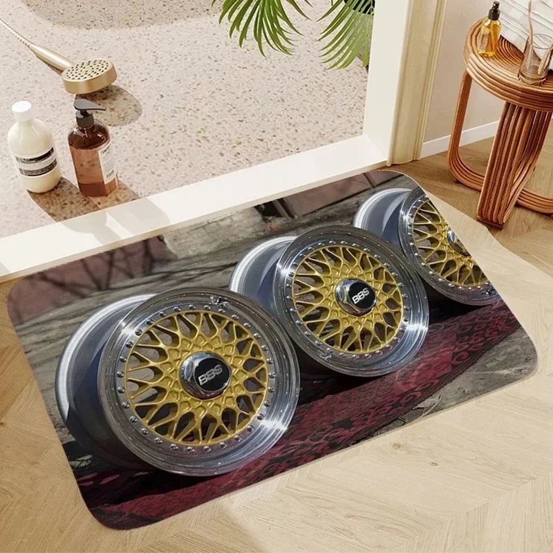 BBS Racing Car Design Anti-Slip Doormat