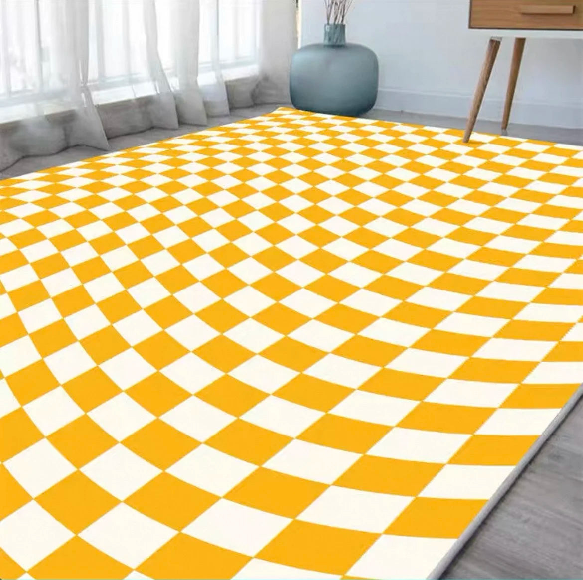 VIKAMA Green Checkered Floor Mat