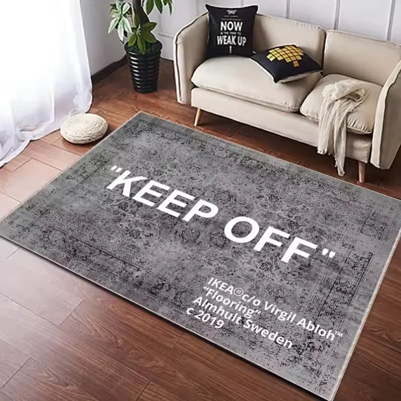 VIKAMA Shoes-Off Rug Hypebeast Lightweight Washable Bedroom Living Room Mat Home Decor