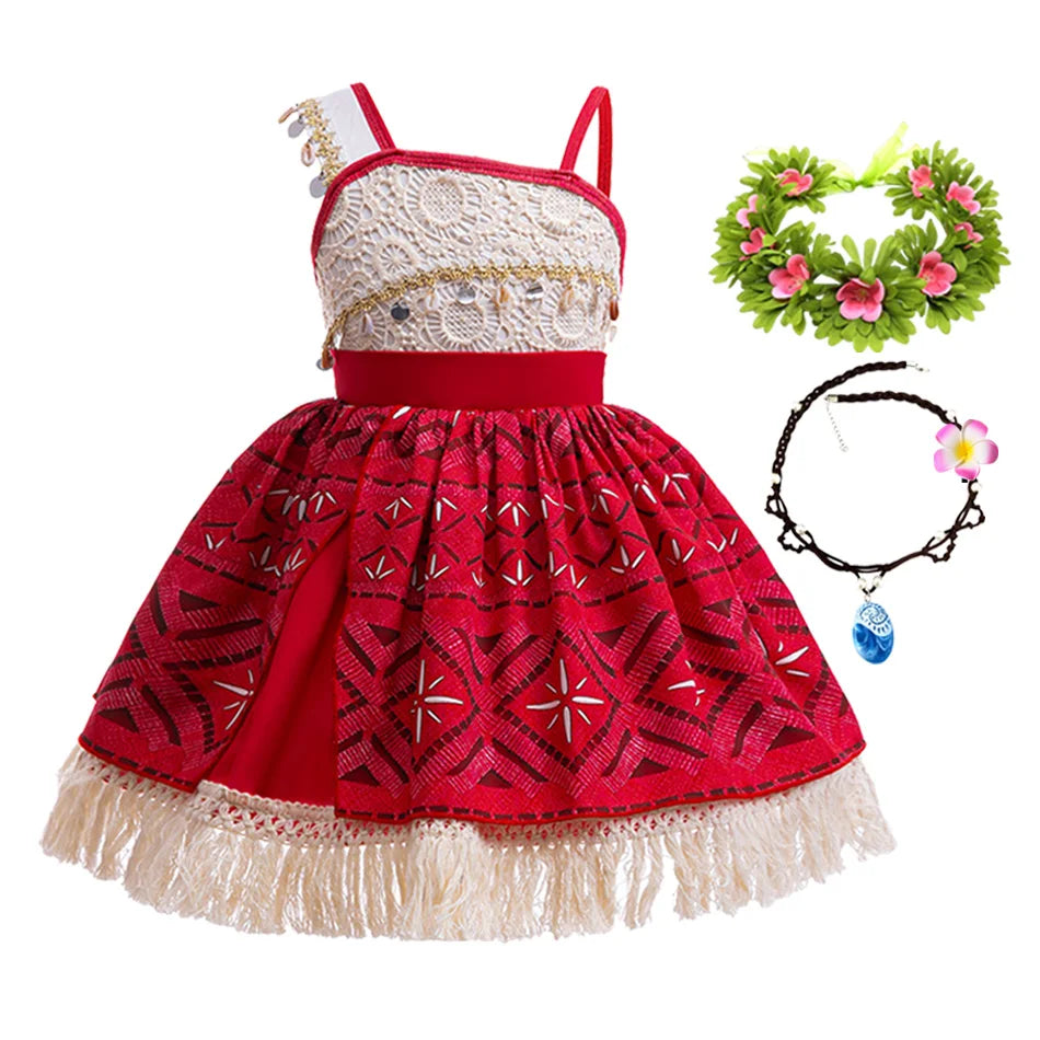 Disney Moana Ocean Adventure Princess Costume Dress For Girls