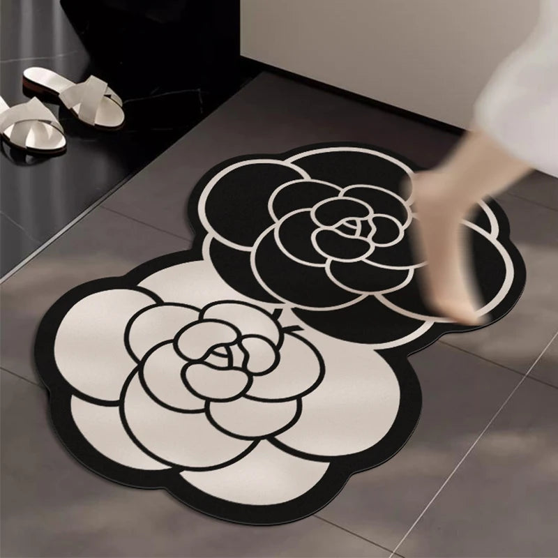 Soft absorbent non-slip bathroom mat