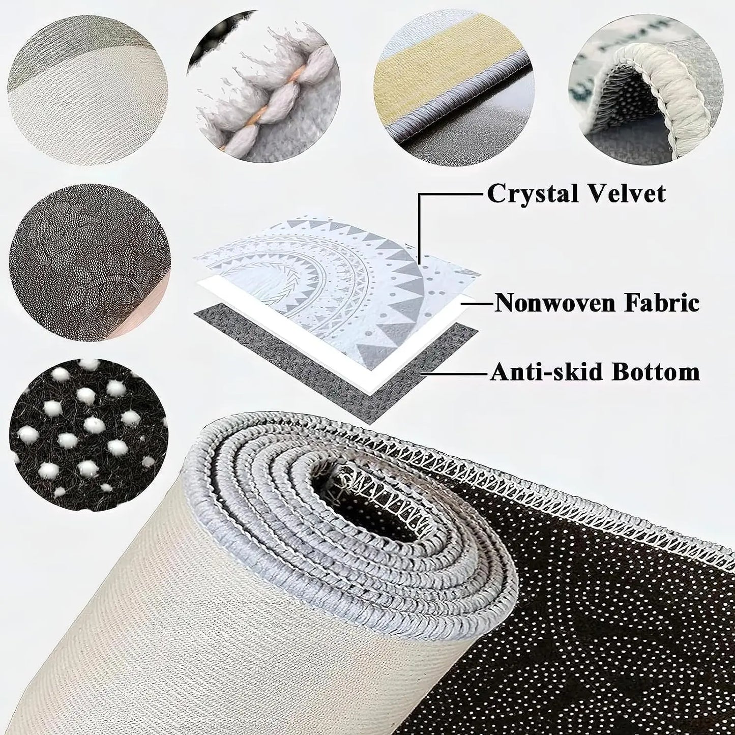 VIKAMA Outdoor Waterproof Area Rug Garden Patio Balcony Backyard Deck Carpet Mat