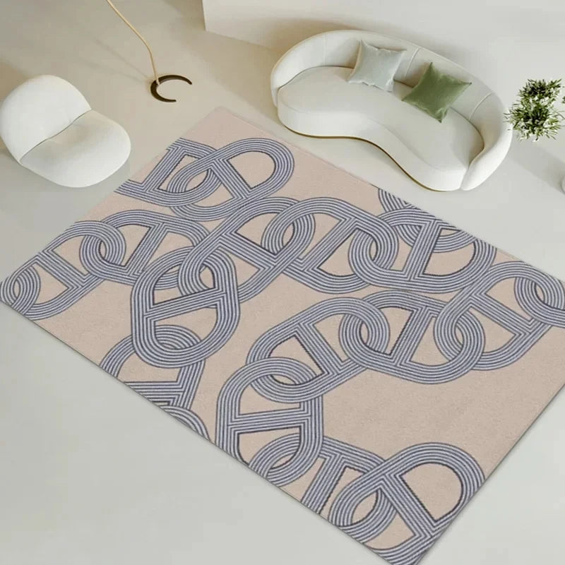 French Minimalist Flannel Large Area Rug