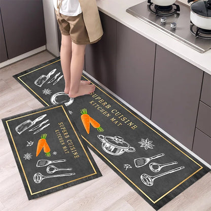 VIKAMA Kitchen Floor Mat Long Strip Non-Slip Corridor Bedroom Entrance Carpet