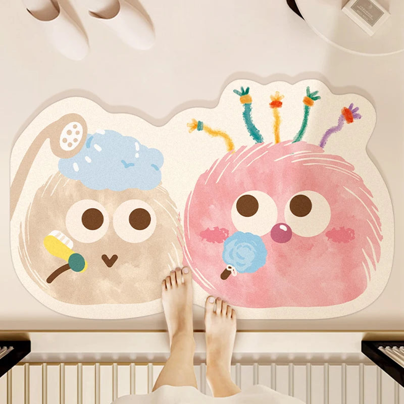 Cartoon quick-dry non-slip bath mat