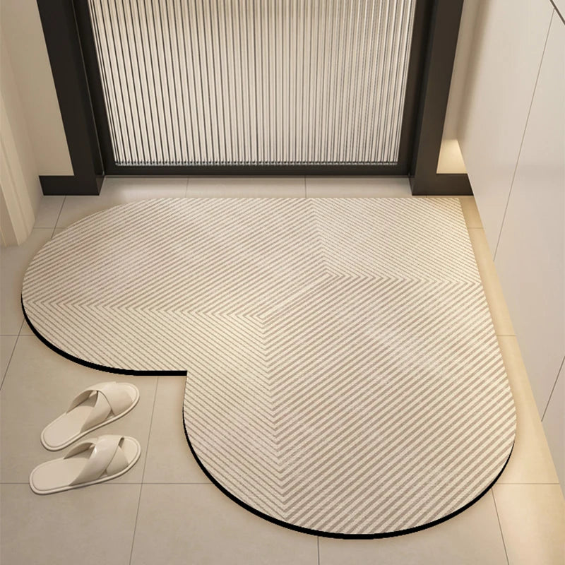 Heart-shaped quick-dry non-slip bath mat