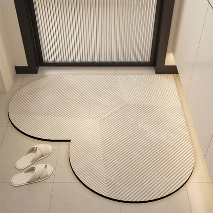 Heart-shaped quick-dry non-slip bath mat