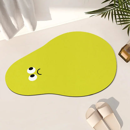 Cartoon funny expression irregular bathroom non-slip mat toilet door absorbent floor mat household diatom mud floor mat