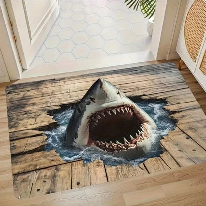 3D Shark Illusion Non-Slip Doormat