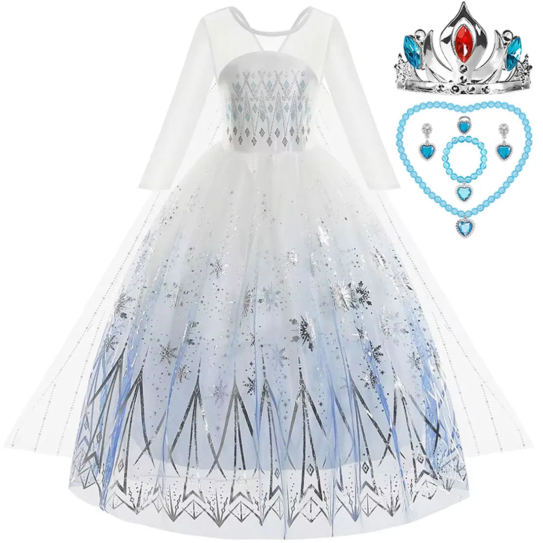 Disney Frozen Elsa White Lace Princess Dress For Girls