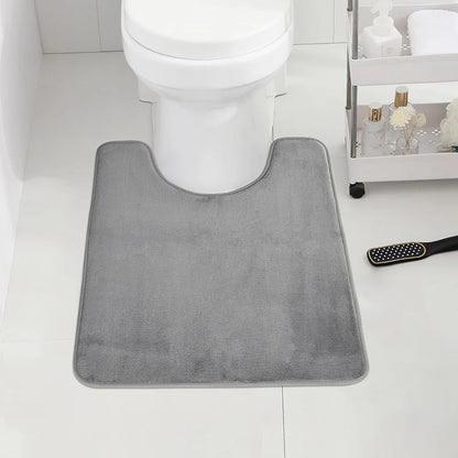 U-SHAPE Bathroom Floor Mat Toilet Mat Anti-slip Bathroom Mat Absorbent Bath Mat Home Decoration