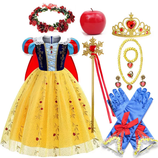 Disney Snow White Costume Dress With Cloak For Girls