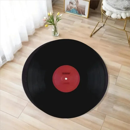 VIKAMA Retro Vinyl Record Music Lover Area Rug