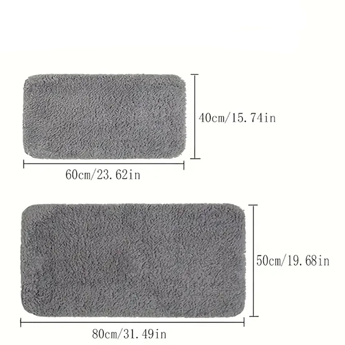 Water Absorbent Non-Slip Thickened Bathroom Carpet Long Hair Machine Washable Toilet Floor Mat