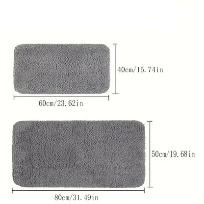Water Absorbent Non-Slip Thickened Bathroom Carpet Long Hair Machine Washable Toilet Floor Mat