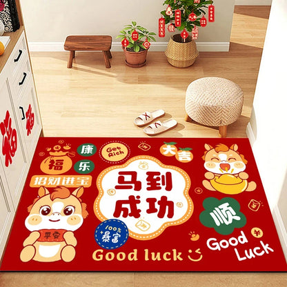 2026 Chinese New Year Greetings Non-Slip Doormat