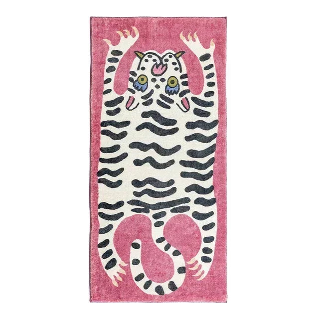 VIKAMA Cartoon Leopard Plush Soft Area Rug