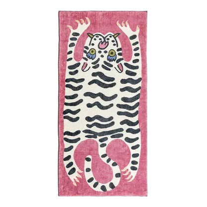 VIKAMA Cartoon Leopard Plush Soft Area Rug