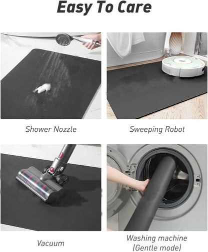 VIKAMA Semi-Circular Diatomite Bathroom Floor Mat Absorbent Non-Slip Entrance Door Mat