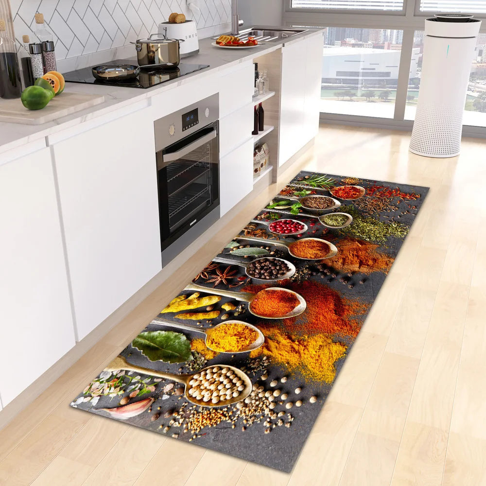 VIKAMA Scandinavian Waterproof Rug Antibacterial Stain-Resistant Machine Washable Kitchen Carpet Modern Home Decor