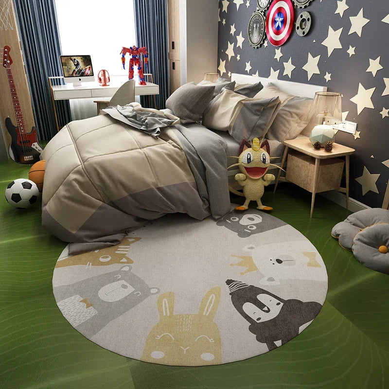 Cartoon Cute Round Non-Slip Area Rug