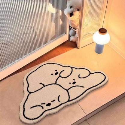 Cartoon Bathroom Floor Mat Absorbent Non-Slip Thickened Cute Toilet Bedroom Door Carpet