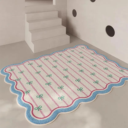 VIKAMA Cream Style Living Room Carpet Girl Bedroom Cloakroom Tatami Floor Mat