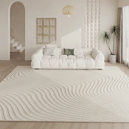 French Cream Light Luxury Washable Large Area Rug
