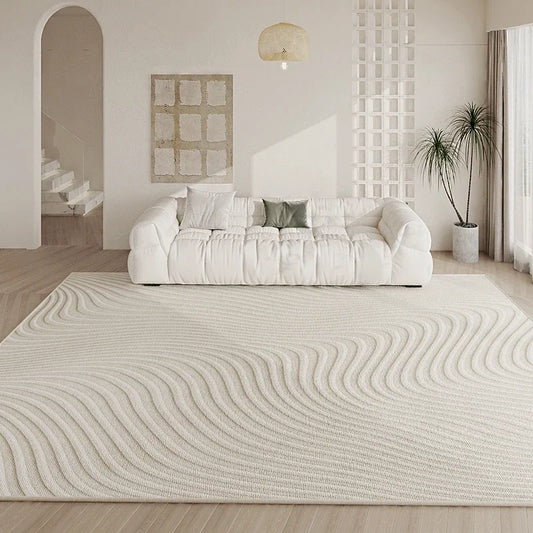 French Cream Light Luxury Washable Large Area Rug