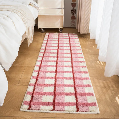 VIKAMA Colorful Geometric Striped Carpet Soft Faux Cashmere Living Room Bedroom Floor Mat