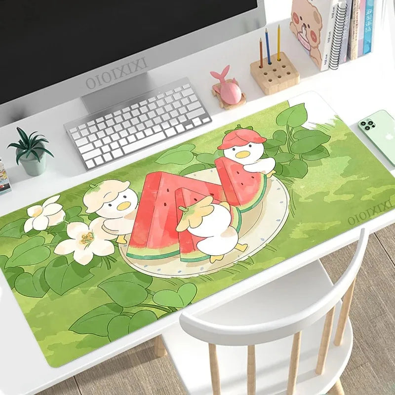 Cute Rabbit Green Large Gaming Mouse Pad