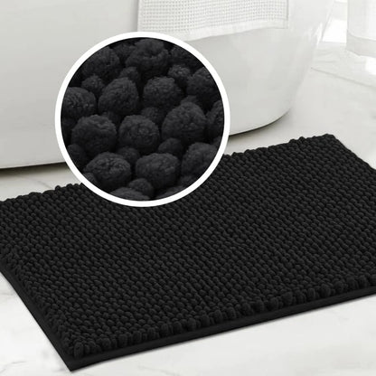 Super Plush Microfiber Anti-Skid Bathroom Carpet Absorbent Machine Washable Chenille Bath Mat Quick Drying Floor Mat