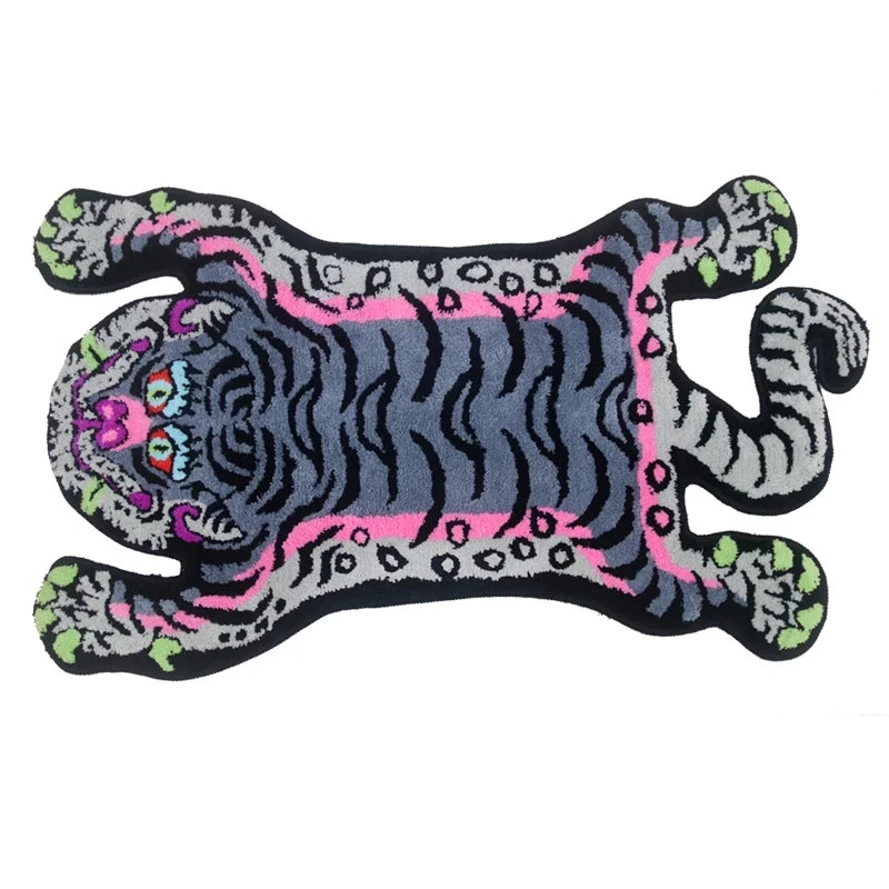 VIKAMA Bionic Tiger Decorative Rug - Unique Shaped Floor Mats for Living Room and Bedroom Decoration