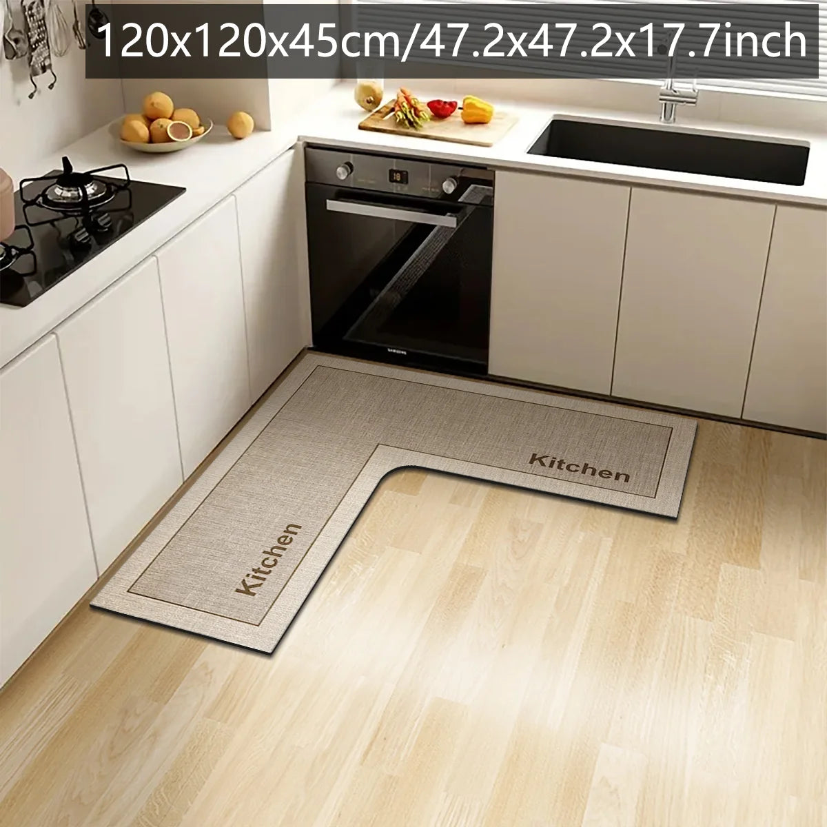 Simple L-Shaped Kitchen Non-Slip Floor Mat Diatom Mud Absorbent Bathroom Corner Door Foot Mat
