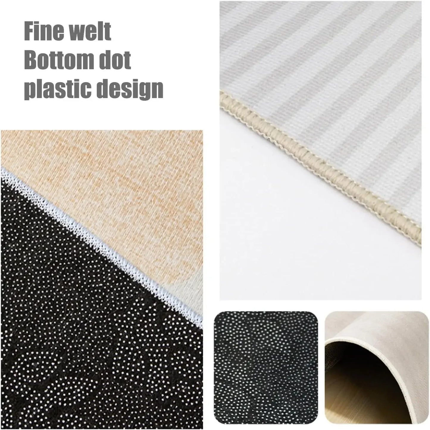 VIKAMA Minimalist Geometric Easy-Care Area Rug