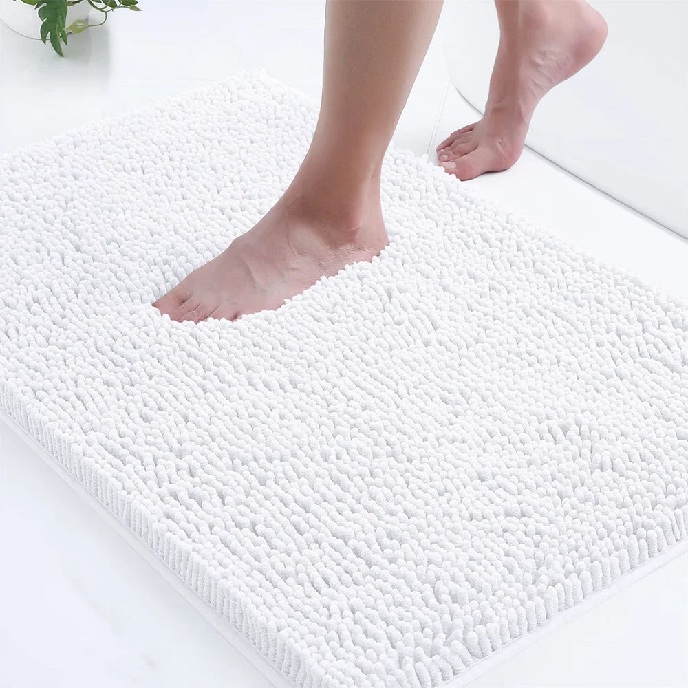 Olanly Luxury Chenille Non-Slip Bath Rug
