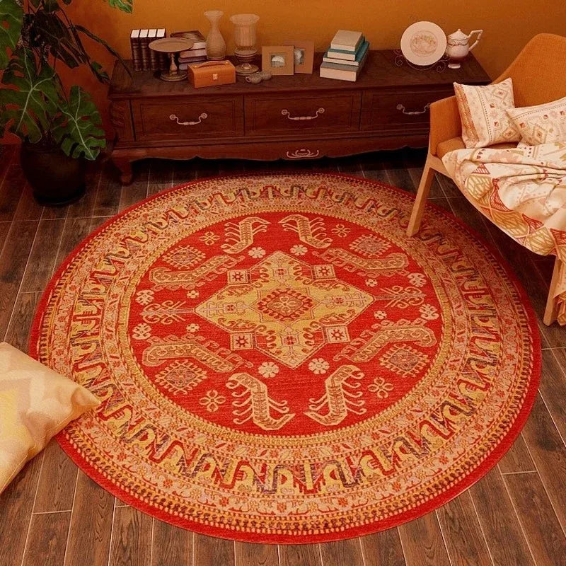 Vintage Bohemian Circular Ethnic Area Rug