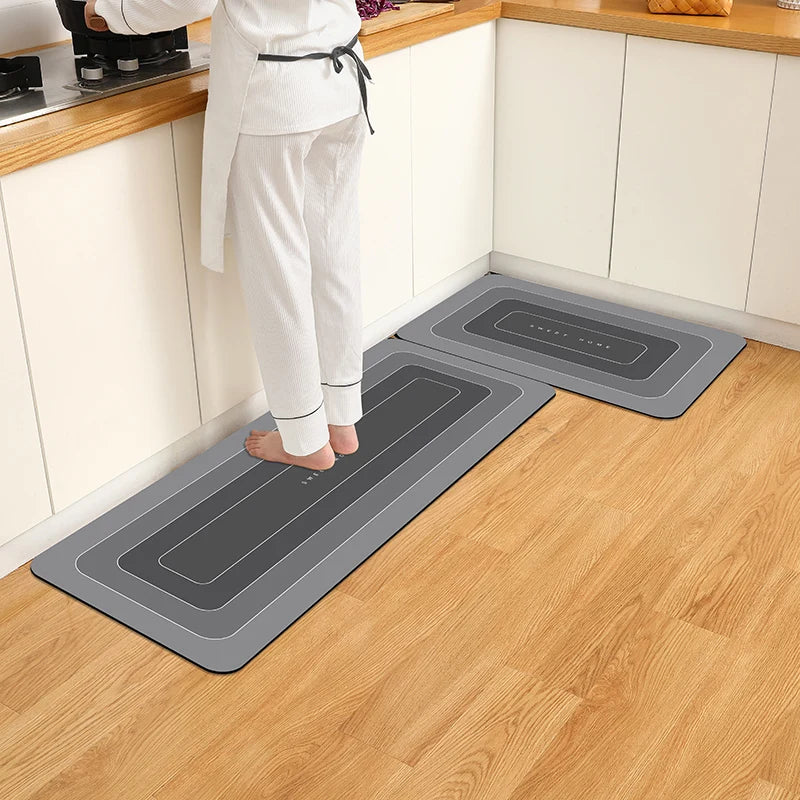 Kitchen Floor Mat Waterproof Non-Slip Dirt-Resistant Diatomite Door Rug Household Carpet Home Decor