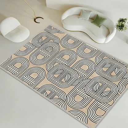French Minimalist Flannel Large Area Rug