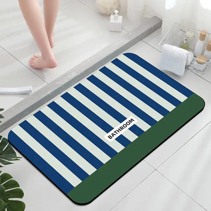 Non-Slip Bath Mat Striped Star Royal Blue Rug Independence Day Bedroom Bathroom Carpet Home Decor