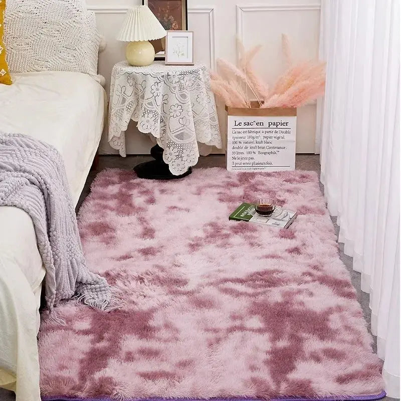 VIKAMA Green Silk Wool Rug Nordic Luxury Bedroom Living Room Bedside Carpet Home Decor
