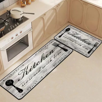 VIKAMA Washable Crystal Velvet Kitchen Floor Mat