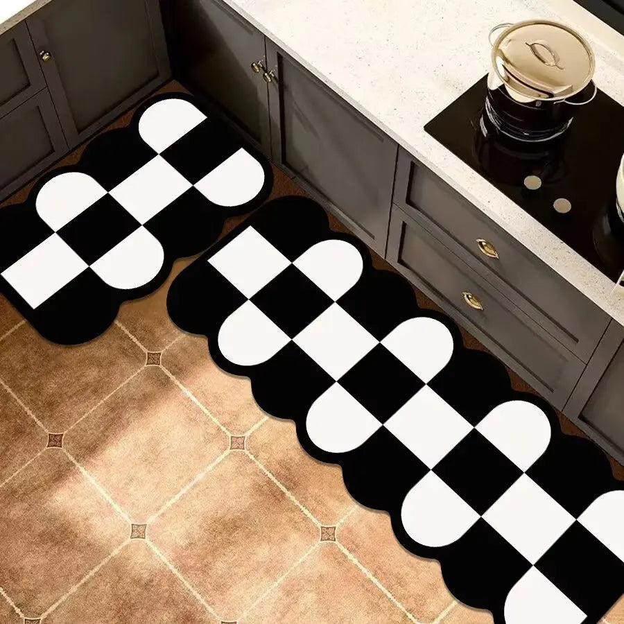 Cuttable non-slip absorbent kitchen mat