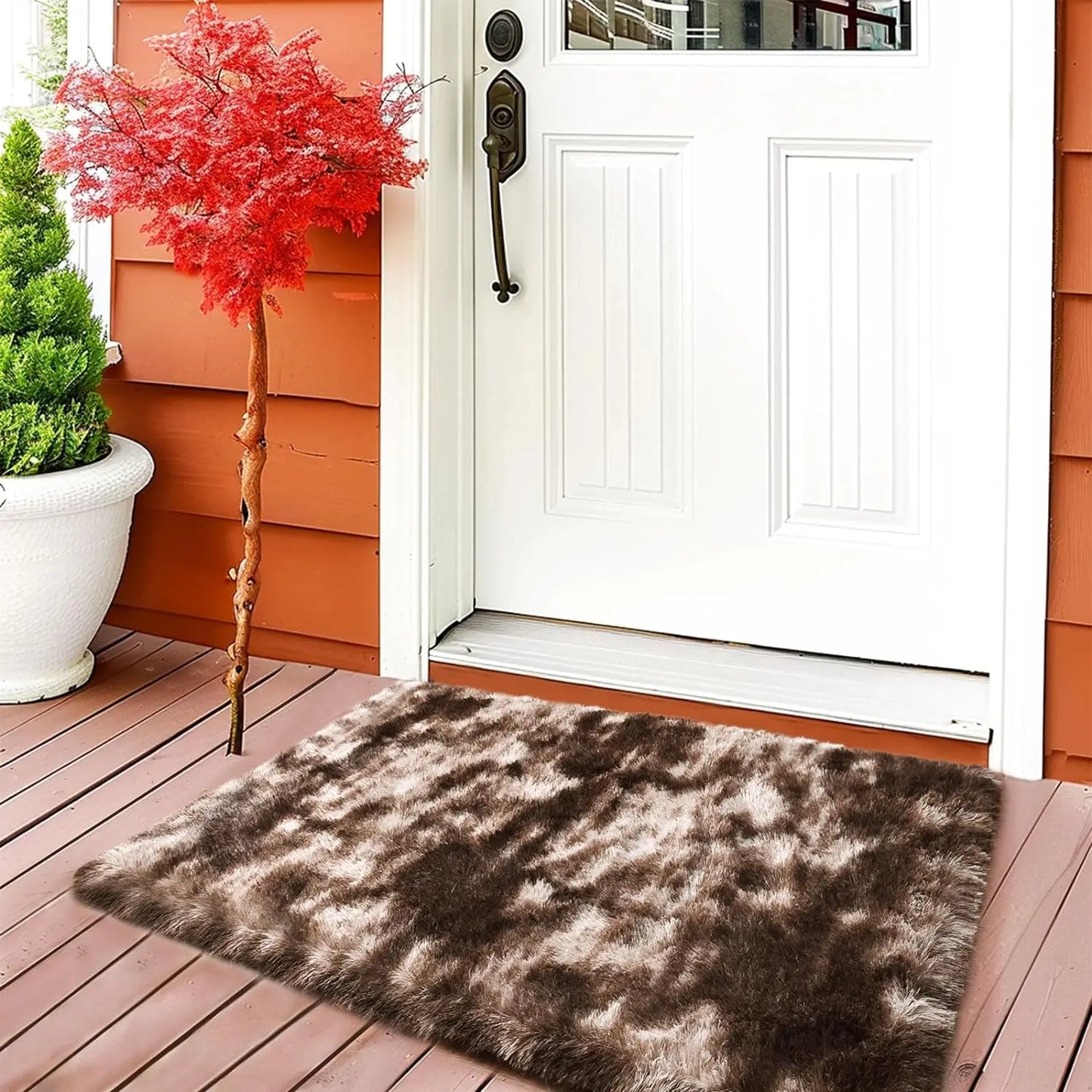 VIKAMA Tie-Dye Plush Non-Slip Kids Area Rug
