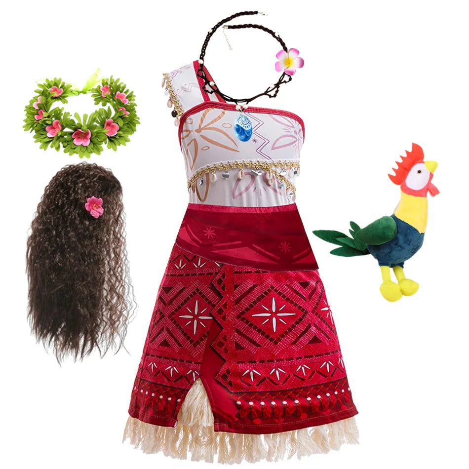 Disney Moana Ocean Adventure Princess Costume Dress For Girls
